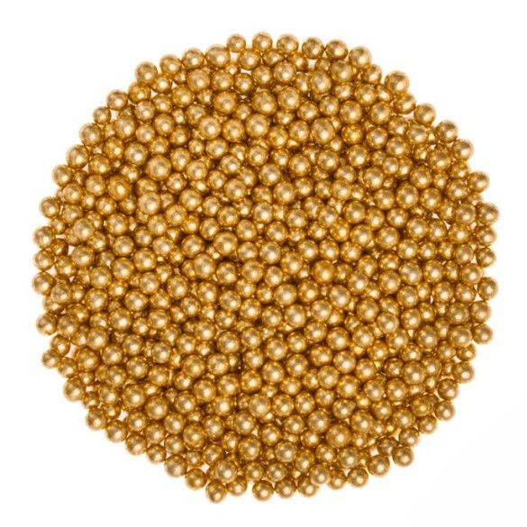 Arany színű, 6 mm-es cukorgyöngy 100 g]