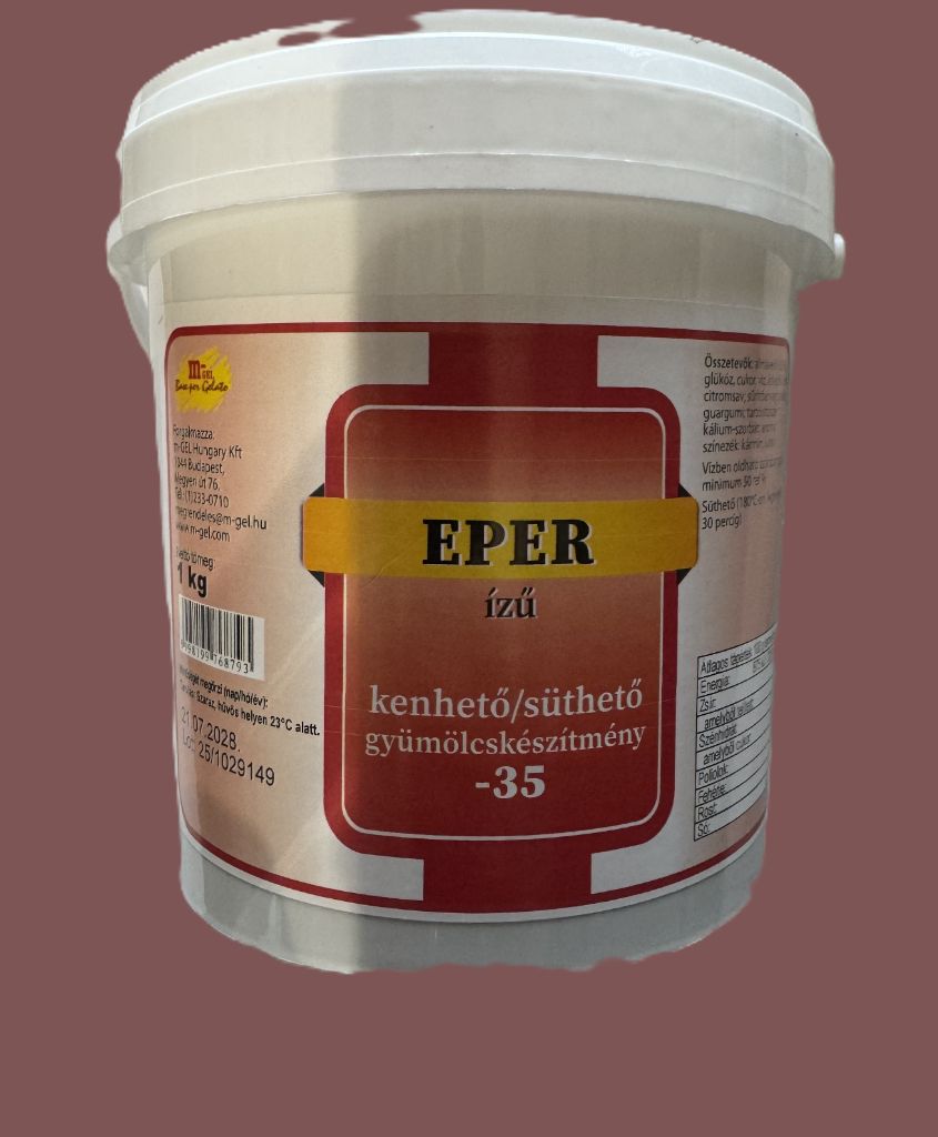 Eper ízű kenhető/süthető töltelék]