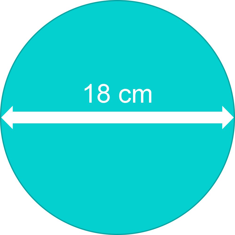 18 cm átmérőjű egyedi cukorlap]