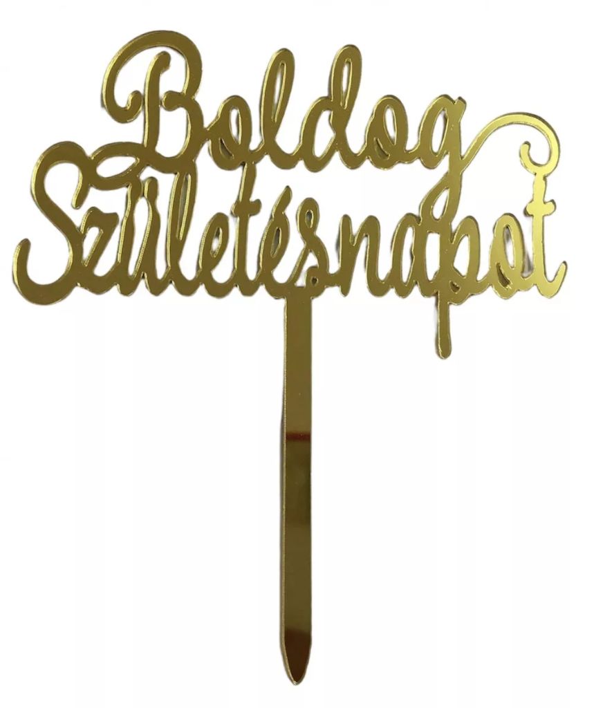 Tortabeszúró boldog születésnapot arany]