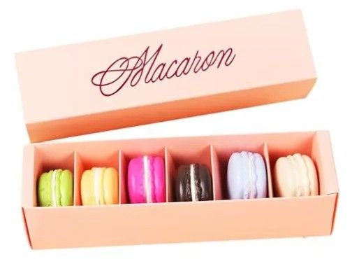Macaron doboz barack, 6 db-os]