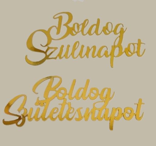 Boldog születésnapot tortadísz arany (2 db/csomag)]