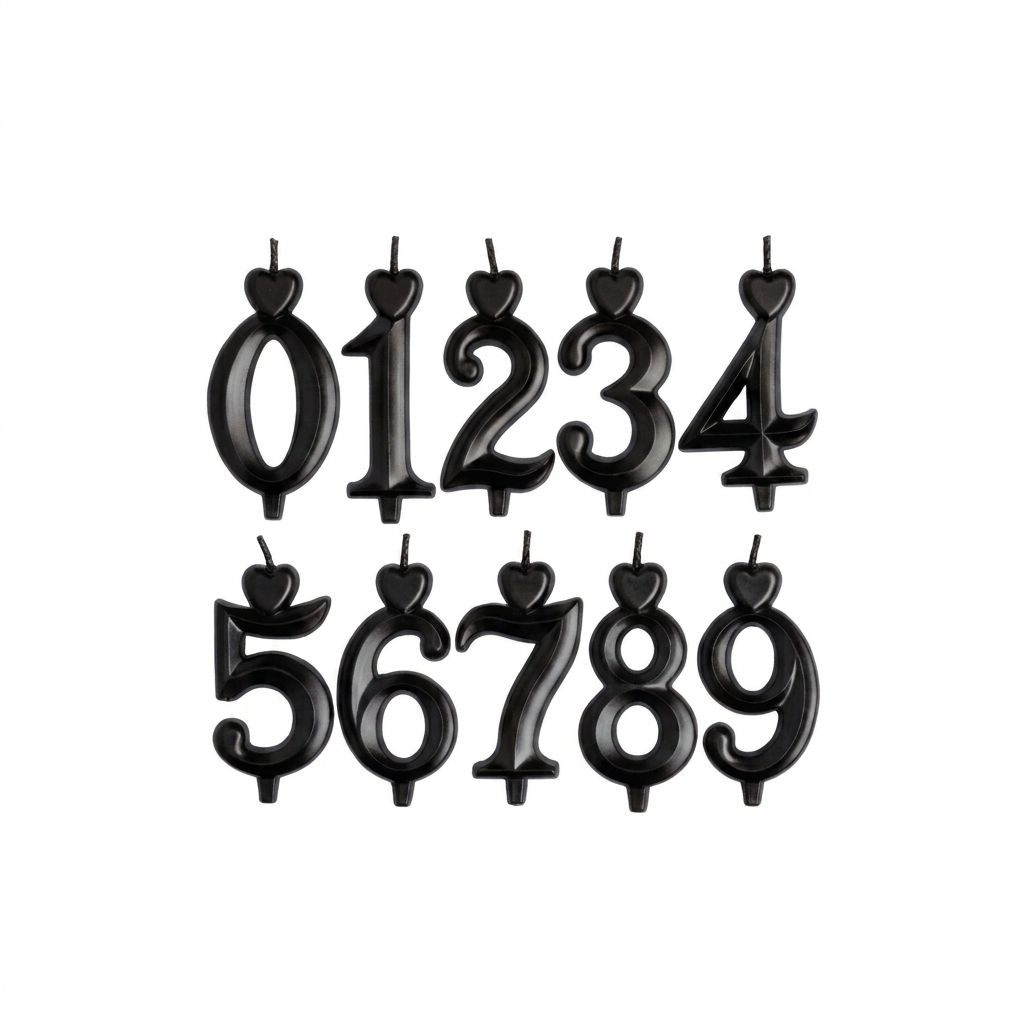 Nagy számgyertya - fekete 5]