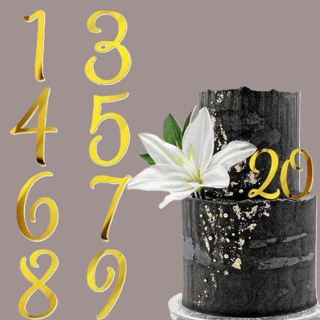 Tortabeszúró számok 0-9-ig arany]