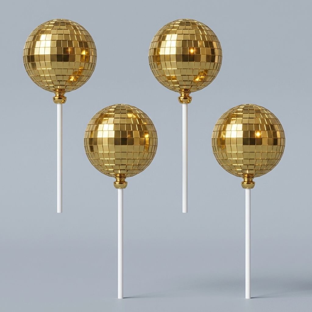 Disco gömb beszúró arany - 4 db]