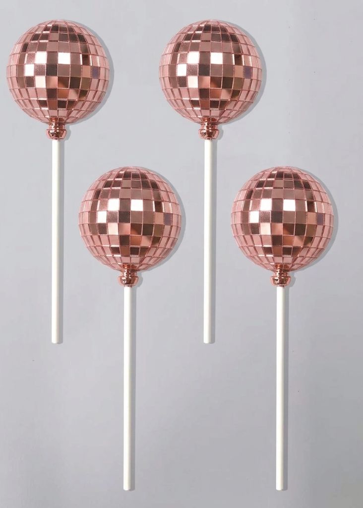 Disco gömb beszúró rose gold - 4 db]