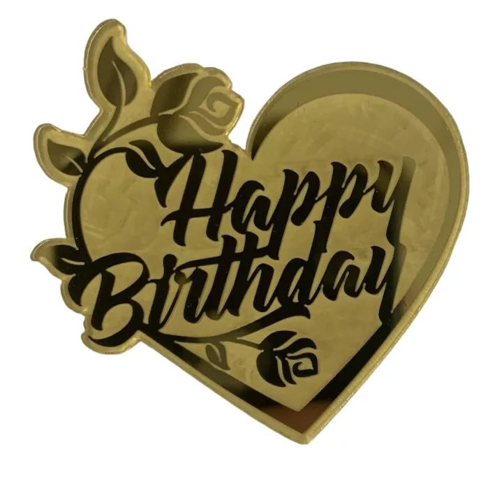 Torta korong arany rózsás - Happy Birthday]