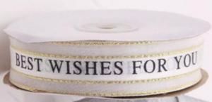 Fehér szalag "Best wishes for you" felirattal]
